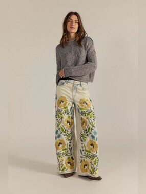 NWT WE THE FREE Mi Amore Wide-Leg Jeans Size 31